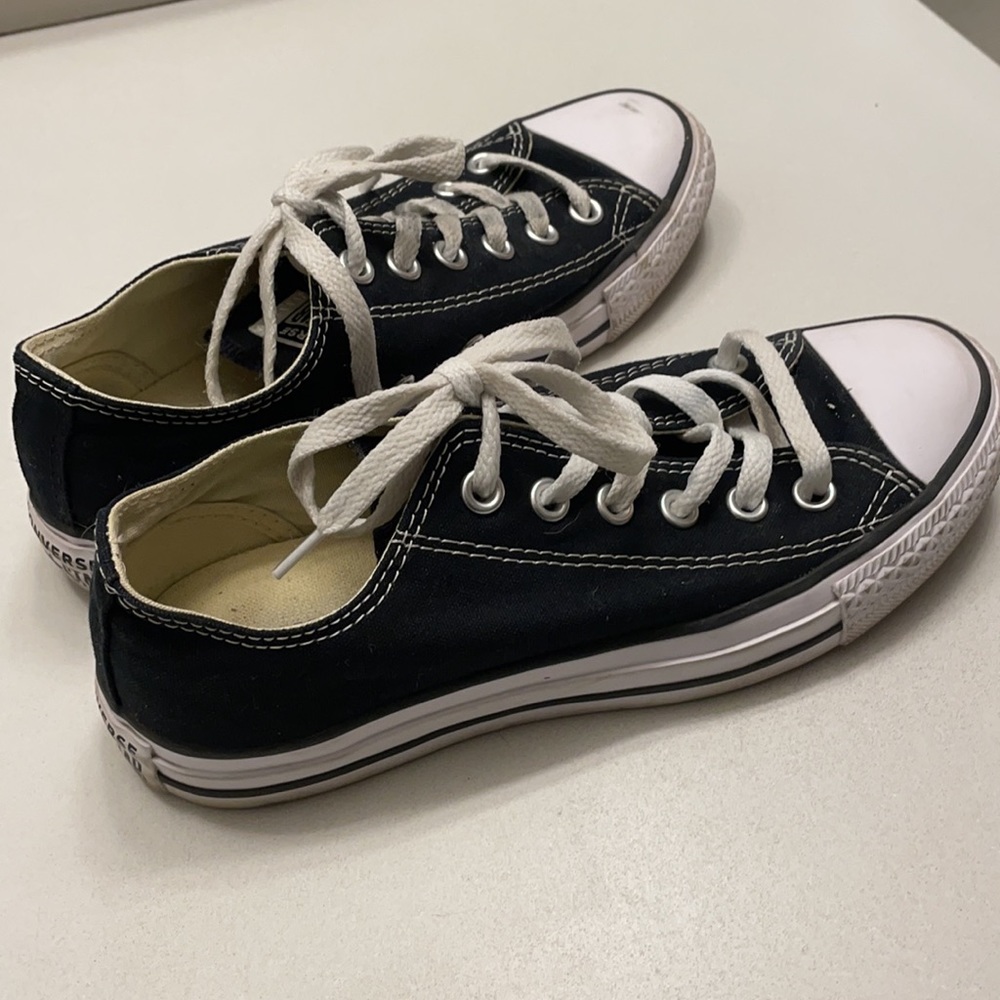 Converse All Star Low Top Sneakers Black Chucks - Picture 3 of 10